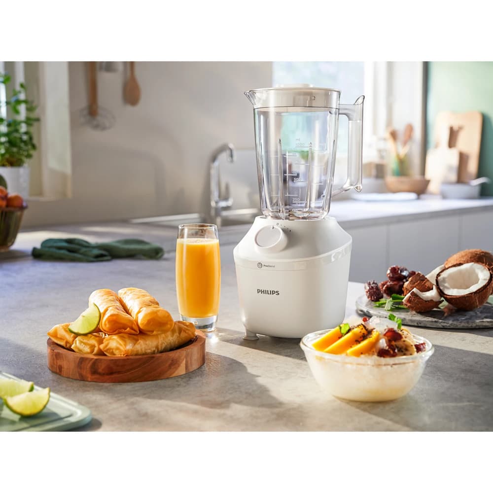 Philips 3000 Series Blender|450W |1.9L |1 Speed|Pulse|Comes with a Mill |Chopper|White  - Modern Electronics