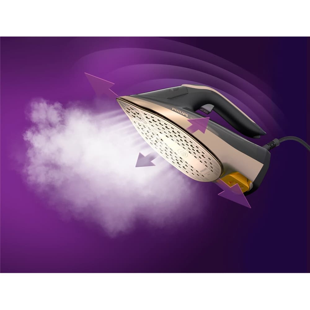Philips Azur 8000 Series Steam Iron|3000W|80g/min Continuous Steam|350ML|Black/Rose Gold - Modern Electronics