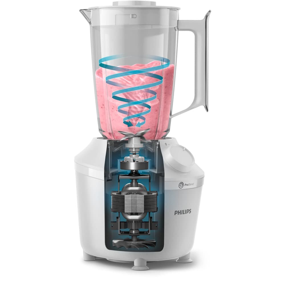 Philips 3000 Series Blender|450W |1.9L |1 Speed|Pulse|Comes with a Mill |Chopper|White  - Modern Electronics