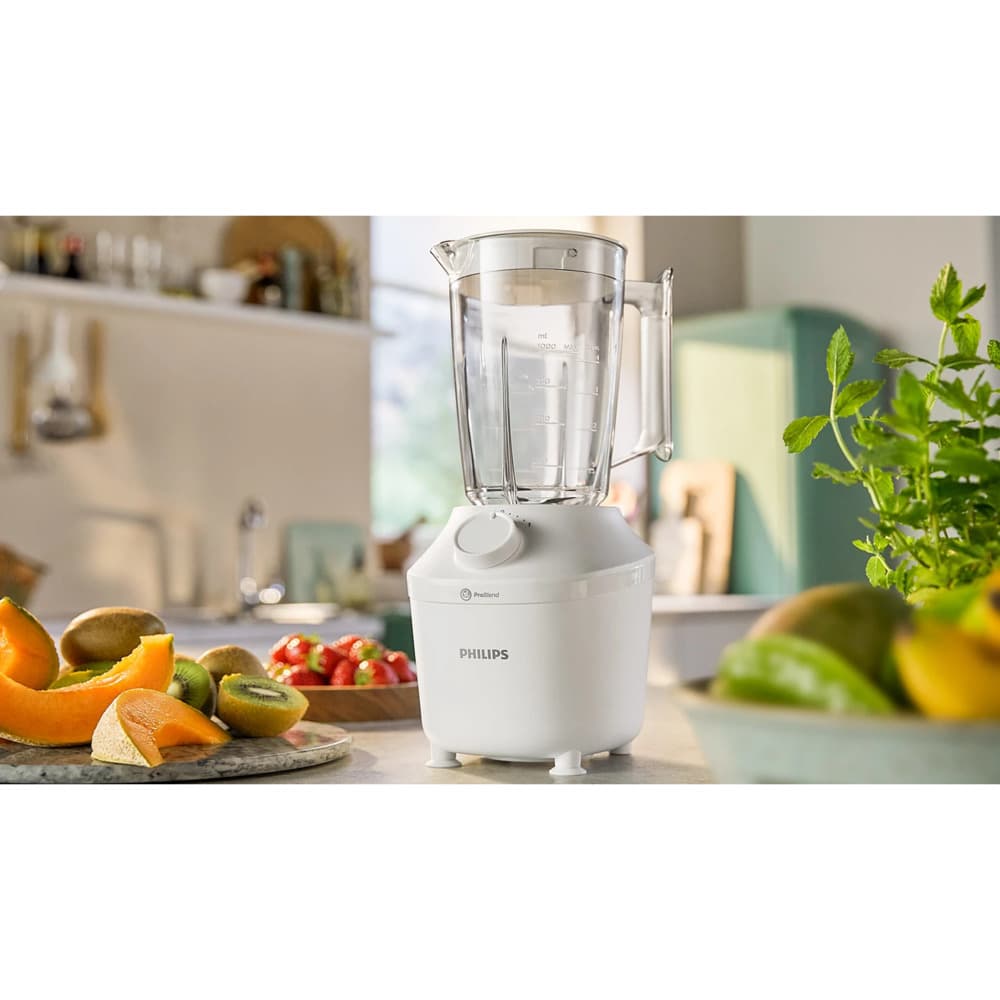 Philips 3000 Series Blender|450W |1.9L |1 Speed|Pulse|Comes with a Mill |Chopper|White  - Modern Electronics