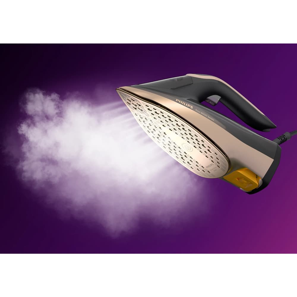 Philips Azur 8000 Series Steam Iron|3000W|80g/min Continuous Steam|350ML|Black/Rose Gold - Modern Electronics