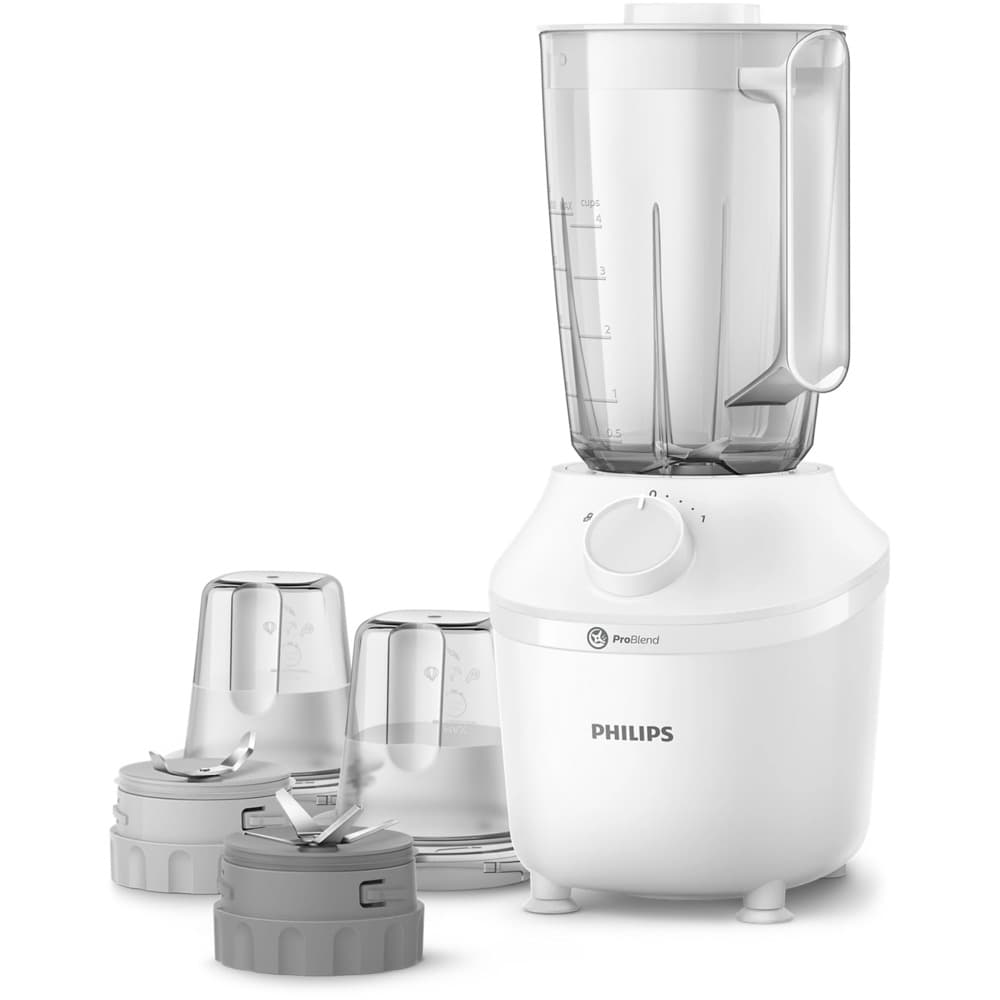 Philips 3000 Series Blender|450W |1.9L |1 Speed|Pulse|Comes with a Mill |Chopper|White  - Modern Electronics