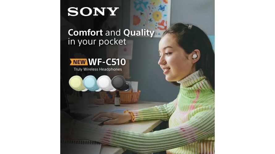 Sony WF-C510 Truly Wireless Earbuds |22 hours battery life |Clearer hands-free calling |Multipoint Connection |Ambient Sound Mode |IPX4 Water Resistance|White - Modern Electronics