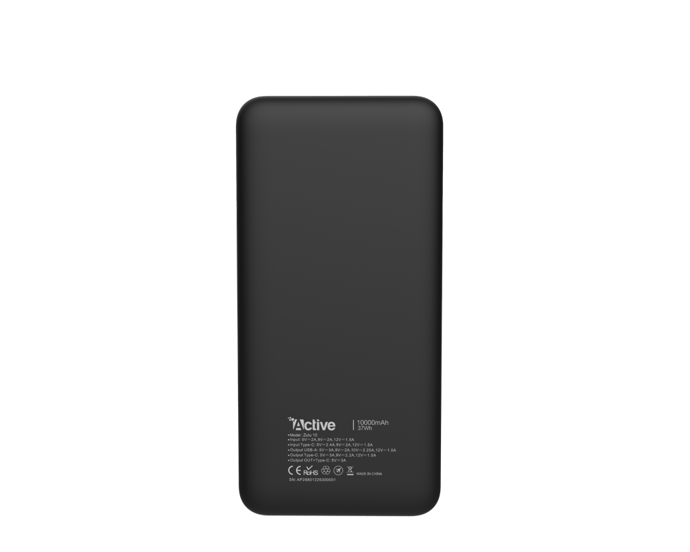 Active ZULU10 PowerBank 22W 10K mAh Black - Modern Electronics