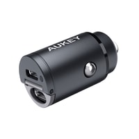 Aukey PD Nano Dual Port USB-C Fast Car Charger Silver