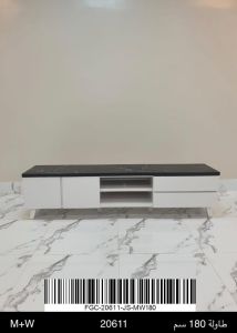 طاولة تليفزيون، 180 سم عرض، أبيض أسود