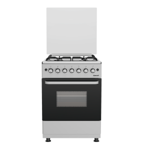 Admiral Gas Cooker: 60x60, 4 Gas Burners, Stainless Steel, Electric Ignition, Oven Light, Double Glass Door