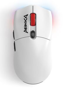 ماوس الألعاب اللاسلكي مارفو Monka Guru G995W | خفيف الوزن - أبيض